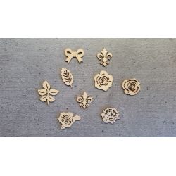 Embellissements en Bois Thème Roses